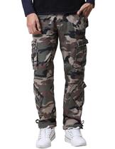 Calças Cargo Match Masculinas Cinza Selvagem Camuflado Algodão Calças Cargo Match Masculinas Cinza Selvagem Camuflado Algodão
