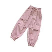 Calças Cargo Para Meninas Com Elástico No Tornozelo, Leves E Respiráveis, Moda Infantil Tendência De Calças Cargo Para Meninas Com Elástico No Tornozelo, Leves E Respiráveis, Moda Infantil Tendência De