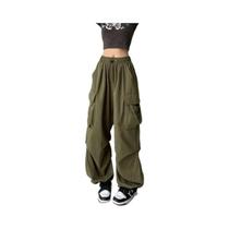 Calças Cargo Pretas Oversize Y2K Femininas Com Pernas Largas E Bolsos Estilo Hippie Streetwear Calças Cargo Pretas Oversize Y2K Femininas Com Pernas Largas E Bolsos Estilo Hippie Streetwear