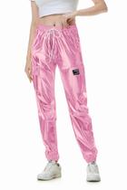 Calças cargo SANGTREE para meninas, cintura elástica, cordão, metal, rosa