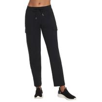 Calças cargo Skechers Go Walk Slip-Ins femininas em preto ousado
