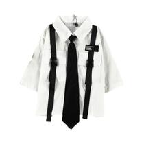 Calças Cargo Soltas De Cintura Alta Para Mulheres, Camisa Casual De Manga Curta Estilo Harajuku