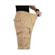 Calças Cargo Táticas Masculinas De Tamanho Grande Com Cintura Elástica E Múltiplos Bolsos Para
