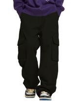 Calças cargo ZAFUL Flat Pocket Parachute para homens pretas XXL