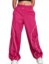Calças cargo Zontroldy Women Parachute Baggy RoseRed XS Calças cargo Zontroldy Women Parachute Baggy RoseRed XS