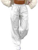 Calças cargo Zontroldy Y2K Baggy Parachute para mulheres brancas XS