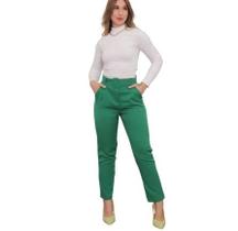 Calças Casuais Cinto E Fivela Forrados Lindas Cores
