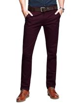Calças casuais combinam com a frente plana e fina para homens, tinto vinho Calças casuais combinam com a frente plana e fina para homens, tinto vinho