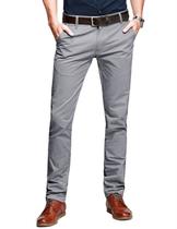 Calças casuais combinam com frente plana cônica fina para homens, cinza Calças casuais combinam com frente plana cônica fina para homens, cinza