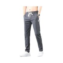 Calças Casuais De Algodão Com Cintura Elástica Para Homens, 6 Cores, Clássicas, Sólidas, Moda