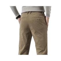 Calças Casuais De Corduroy Masculinas 2024 Primavera Outono Moda Empresarial Cor Sólida Ajuste