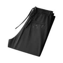 Calças Casuais De Verão Masculinas Em Seda Gelada Macia Estilo Coreano Com Alta Elasticidade E Corte