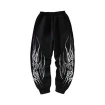 Calças Casuais Masculinas Com Estampa Escura Estilo Hip Hop Cintura Elástica Calças De Rua Calças Casuais Masculinas Com Estampa Escura Estilo Hip Hop Cintura Elástica Calças De Rua