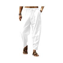 Calças Casuais Masculinas De Algodão E Linho De Cintura Alta E Perna Larga Para Verão E Outono, Calças Casuais Masculinas De Algodão E Linho De Cintura Alta E Perna Larga Para Verão E Outono,
