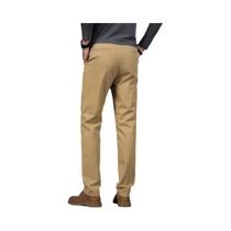 Calças Casuais Masculinas De Algodão Stretch Cor Café Leves Retas Clássicas Para Negócios Em Cor