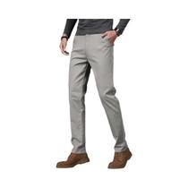 Calças Casuais Masculinas De Algodão Stretch Cor Café Leves Retas Clássicas Para Negócios Em Cor