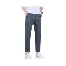 Calças Casuais Masculinas De Corte Reto Na Altura Do Tornozelo, Verão 2025, Cor Sólida, Roupa Fina E