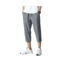 Calças Casuais Masculinas De Verão Em Seda Gelada, Corte Solto, Perna Reta, Estilo Hong Kong, Versão Calças Casuais Masculinas De Verão Em Seda Gelada, Corte Solto, Perna Reta, Estilo Hong Kong, Versão