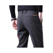 Calças Casuais Masculinas Em Veludo Cotelê Em Caqui, Preto E Cinza, De Cintura Média, Estilo