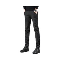 Calças Casuais Pretas Slim Fit Para Homens, Estilo Coreano, Ajuste Stretch, Efeito De Aumentar a Calças Casuais Pretas Slim Fit Para Homens, Estilo Coreano, Ajuste Stretch, Efeito De Aumentar a