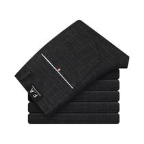 Calças Casuais Slim Fit Estilo Clássico Masculino Listradas E Xadrez Em Preto, Azul E Cinza Calças Casuais Slim Fit Estilo Clássico Masculino Listradas E Xadrez Em Preto, Azul E Cinza