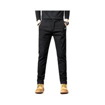 Calças Casuais Slim Fit Para Homens, Calças De Algodão Twill Elásticas Para Primavera, Cores Café, Calças Casuais Slim Fit Para Homens, Calças De Algodão Twill Elásticas Para Primavera, Cores Café,