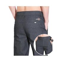 Calças Casuais Slim Masculinas Com Stretch, Cintura Média, Moda Primavera Verão, Calças De Trabalho