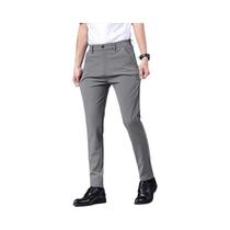 Calças Casuais Slim Reta Ultra-finas E Elásticas De Secagem Rápida Em Seda Gelada Para Homens, Preto Calças Casuais Slim Reta Ultra-finas E Elásticas De Secagem Rápida Em Seda Gelada Para Homens, Preto