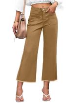 Calças cortadas, jeans, calças, pernas, jeans de cintura alta KICZOY