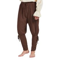 Calças Costume Century Star Renaissance Pirate para homens marrons