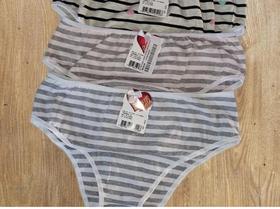 Calças Cotton Listradas GG: Kit com 3 Unidades da Mouette Lingerie