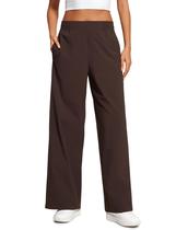 Calças CRZ YOGA Stretch Wide Leg Casuais para mulheres Hot Fudge