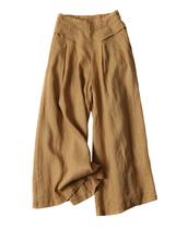 Calças Culottes Hooever, femininas, algodão, linho, pernas largas, capri Calças Culottes Hooever, femininas, algodão, linho, pernas largas, capri