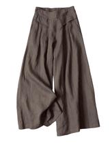 Calças Culottes Hooever, femininas, algodão, linho, pernas largas, capri Calças Culottes Hooever, femininas, algodão, linho, pernas largas, capri
