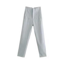 Calças de Alfaiataria Femininas de Cintura Alta - Preto, Rosa e Branco