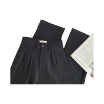 Calças de Alfaiataria Femininas Pretas - Cintura Alta, Estilo Coreano, Casual e Soltas Calças de Alfaiataria Femininas Pretas - Cintura Alta, Estilo Coreano, Casual e Soltas