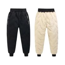 Calças De Algodão Grossas Para Meninos, Calças Casuais Quentes De Plush Para Adolescentes, Algodão