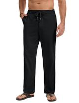 Calças de algodão MAGNIVIT para homens, casuais, tropicais, linho, pretas (36) Calças de algodão MAGNIVIT para homens, casuais, tropicais, linho, pretas (36)