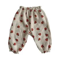 Calças De Algodão Orgânico Para Bebês Recém-Nascidos Com Estampa Fofa Em Musselina Macia Para