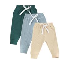 Calças de bebê Yoawdats, pacote com 3 pull-on jogger para meninos e meninas