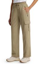 Calças de caminhada Cargo Libin Summer para mulheres Dark Khaki XL