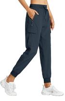 Calças de caminhada Libin femininas Cargo Joggers azul marinho XL Calças de caminhada Libin femininas Cargo Joggers azul marinho XL