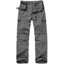 Calças de caminhada linlon Quick Dry Lightweight para homens, cinza