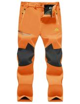 Calças de caminhada MAGCOMSEN Winter para homens acampando em laranja Calças de caminhada MAGCOMSEN Winter para homens acampando em laranja