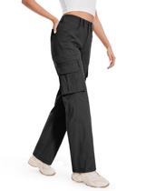 Calças de caminhada Moosehill Cargo femininas de cintura alta resistentes à água