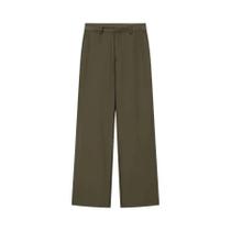 Calças De Cintura Alta Com Pernas Retas Para Mulheres, Zíper Frontal, Comprimento Total, Elegantes E