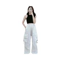 Calças De Cintura Alta E Pernas Largas Para Mulheres, Estilo Casual, Corte Solto, Vintage, Perna