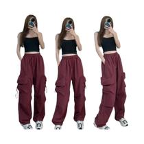 Calças De Cintura Alta E Pernas Largas Para Mulheres, Estilo Casual, Corte Solto, Vintage, Perna