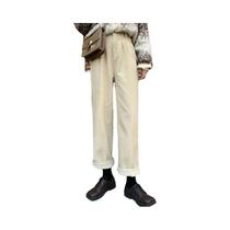 Calças De Corduroy Vintage De Cintura Alta Para Mulheres, Calças Largas Pretas, Estilo Casual De Rua Calças De Corduroy Vintage De Cintura Alta Para Mulheres, Calças Largas Pretas, Estilo Casual De Rua