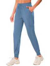 Calças de corrida addigi femininas de cintura alta azul atlética XS